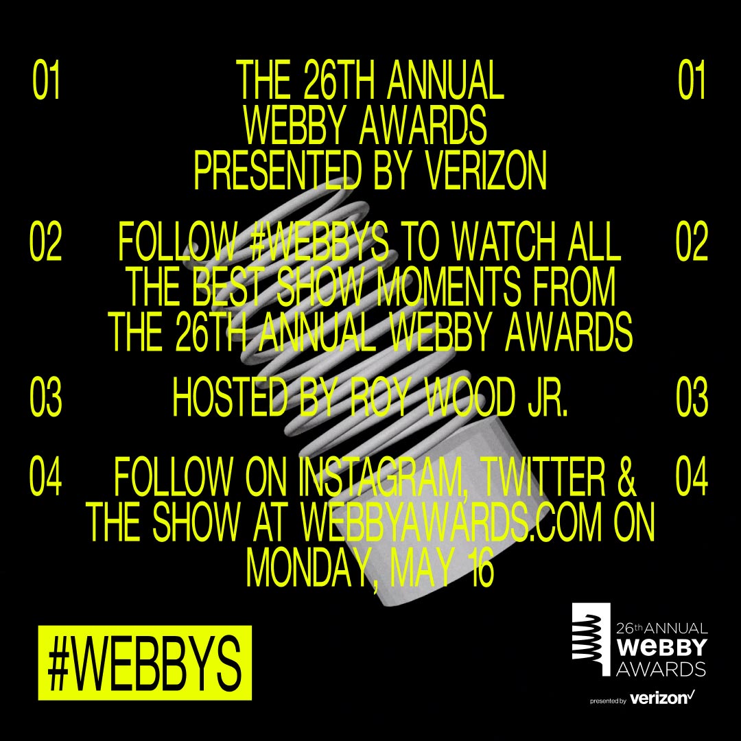 Event Marketing Design and Creative Direction for the 2022 Webby Awards Social Media Campaign for Instagram
