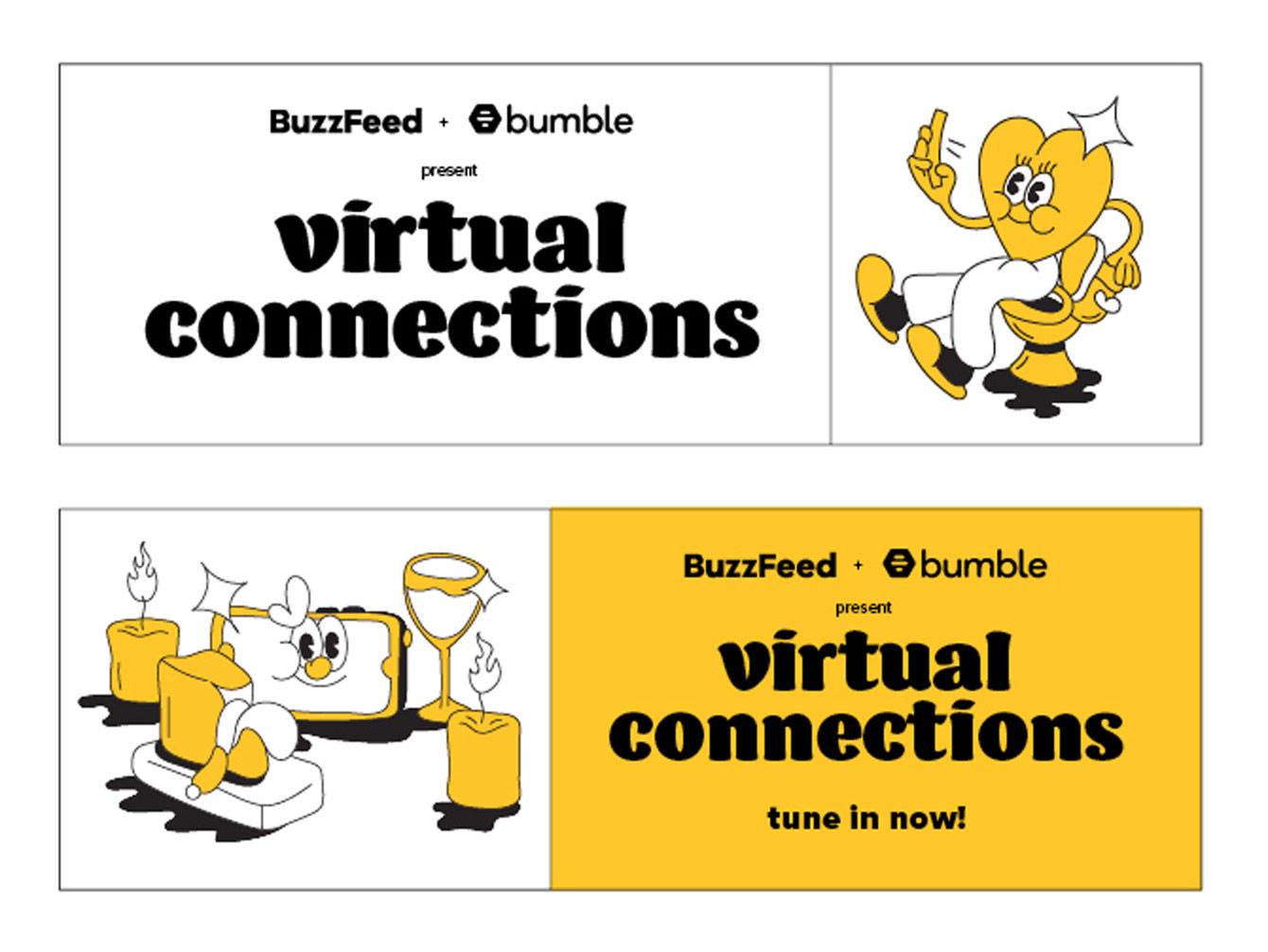 Example of Banner Ad Art Direction for Online Dating Campaign for Bumble Virtual Connections Marketing