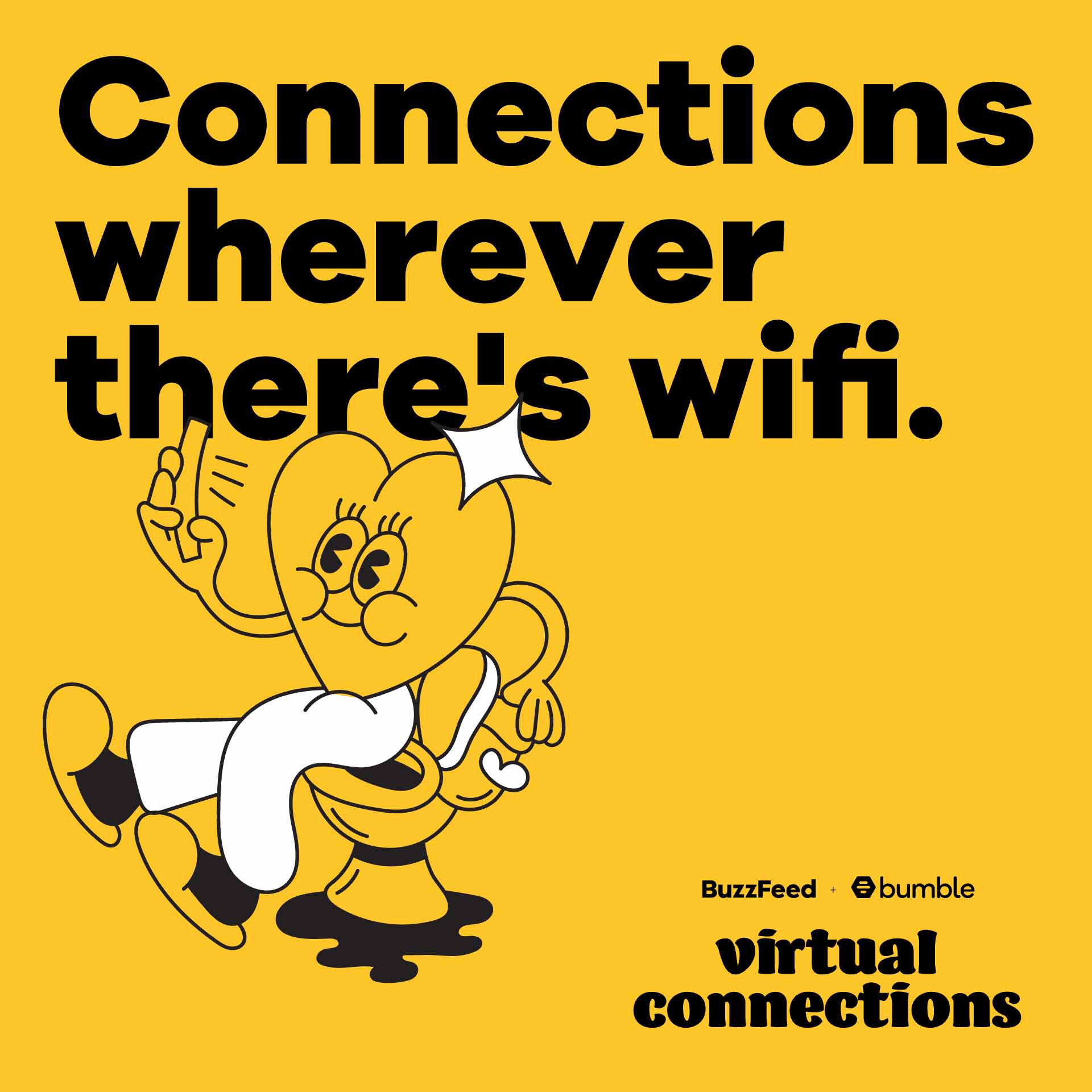 Example of Advertising Art Direction for Online Dating Campaign for Bumble Virtual Connections Ad