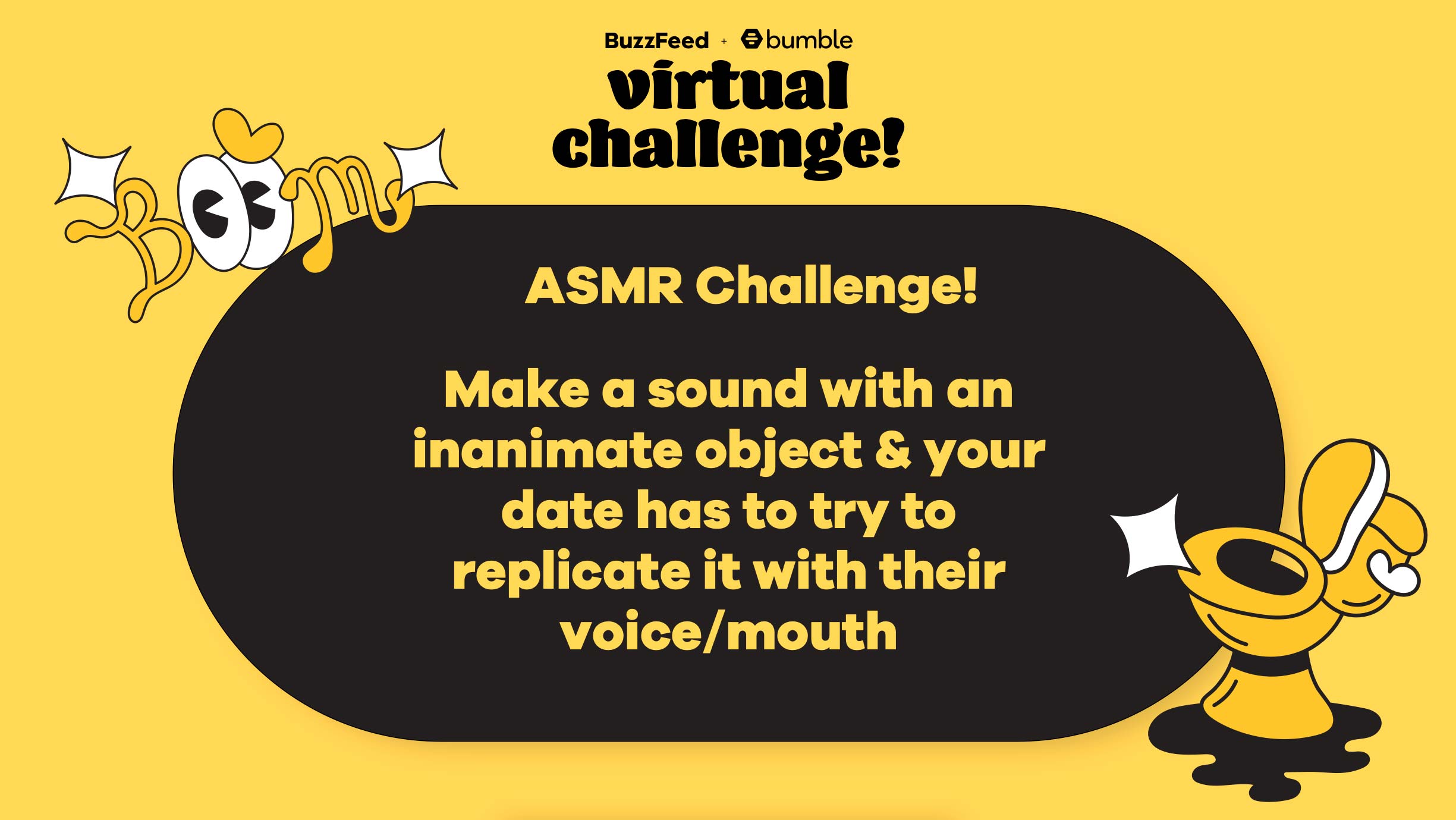 Online Dating Quiz Slide Art Direction for Bumble Virtual Connections Reads ASMR Challenge