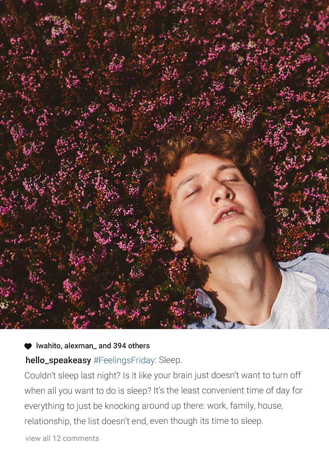 Art Direction Instagram for Mental Health Therapy Man Laying Flowers