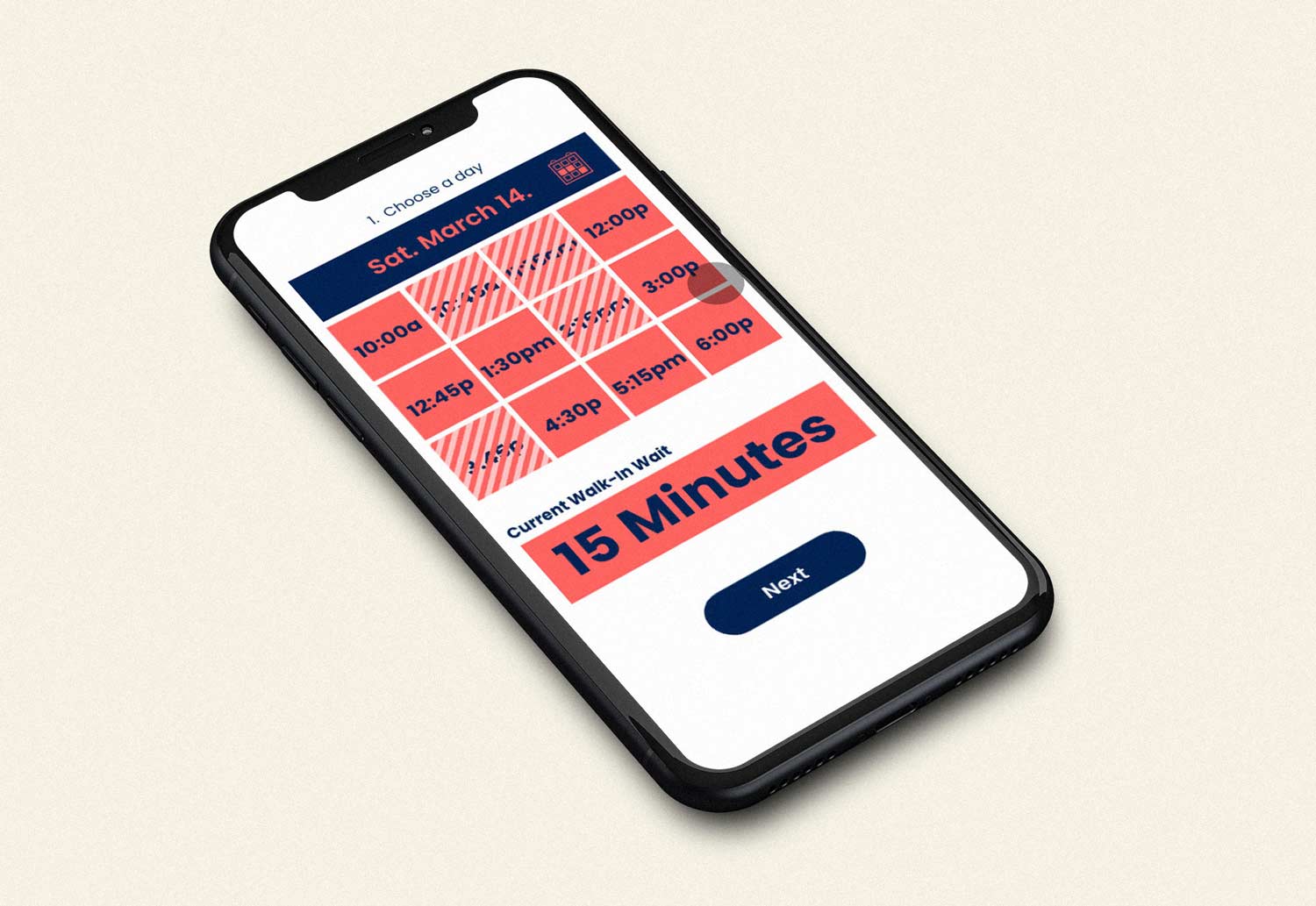 Example of Calendar Booking Design UX UI for Mental Health Therapy Application